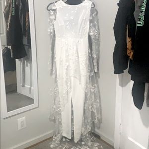 white lace pant jumpsuit